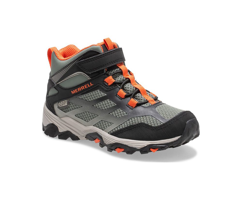 Merrell Hiking Shoes Olive - Moab FST Mid A/C Waterproof - Kids 65QCSVYOF